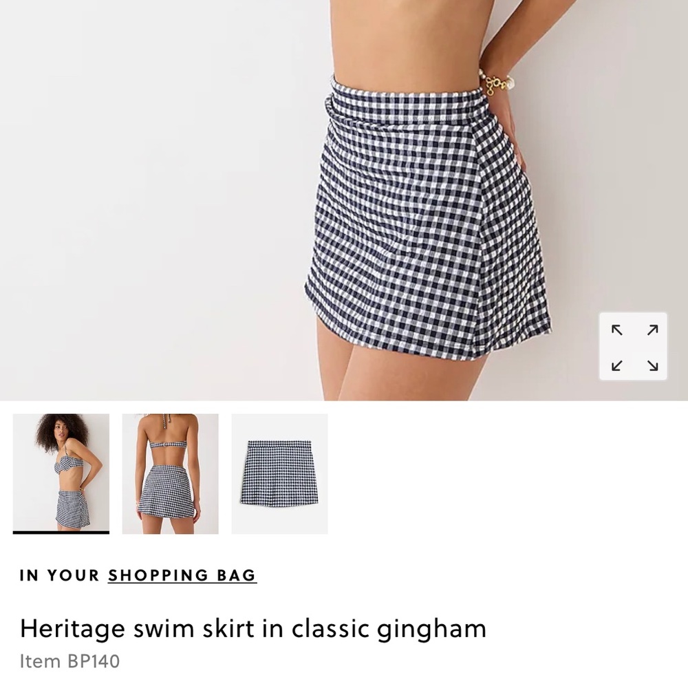 ISO J.Crew Heritage Gingham Swim Skirt